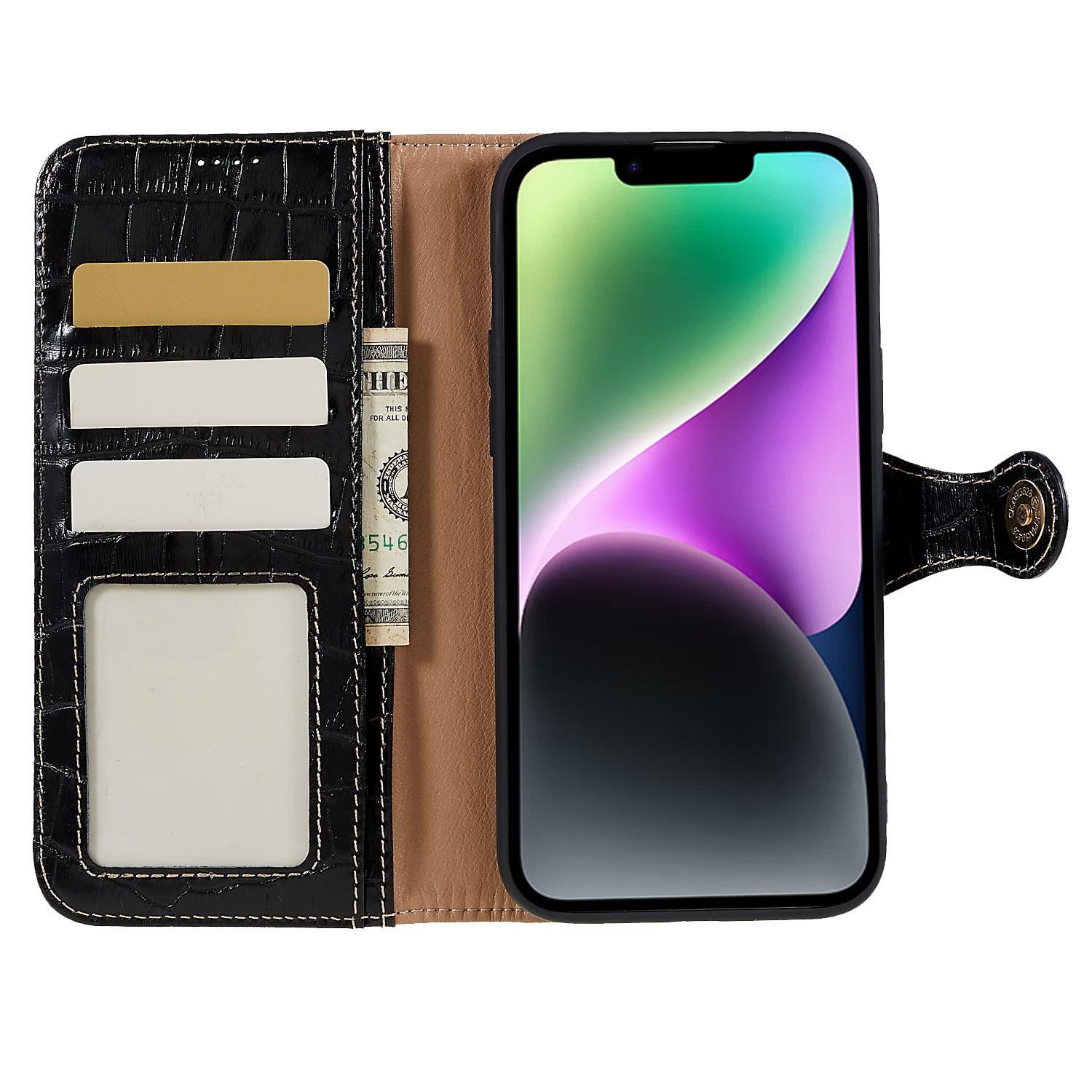For iPhone 14 Plus Genuine Cowhide Leather Anti-drop Phone Case Crocodile Texture Stand Full Protection Flip Wallet Cover Black
For iPhone 14 Plus Genuine Cowhide Leather Anti-drop Phone Case Crocodile Texture Stand Full Protection Flip Wallet Cover Black