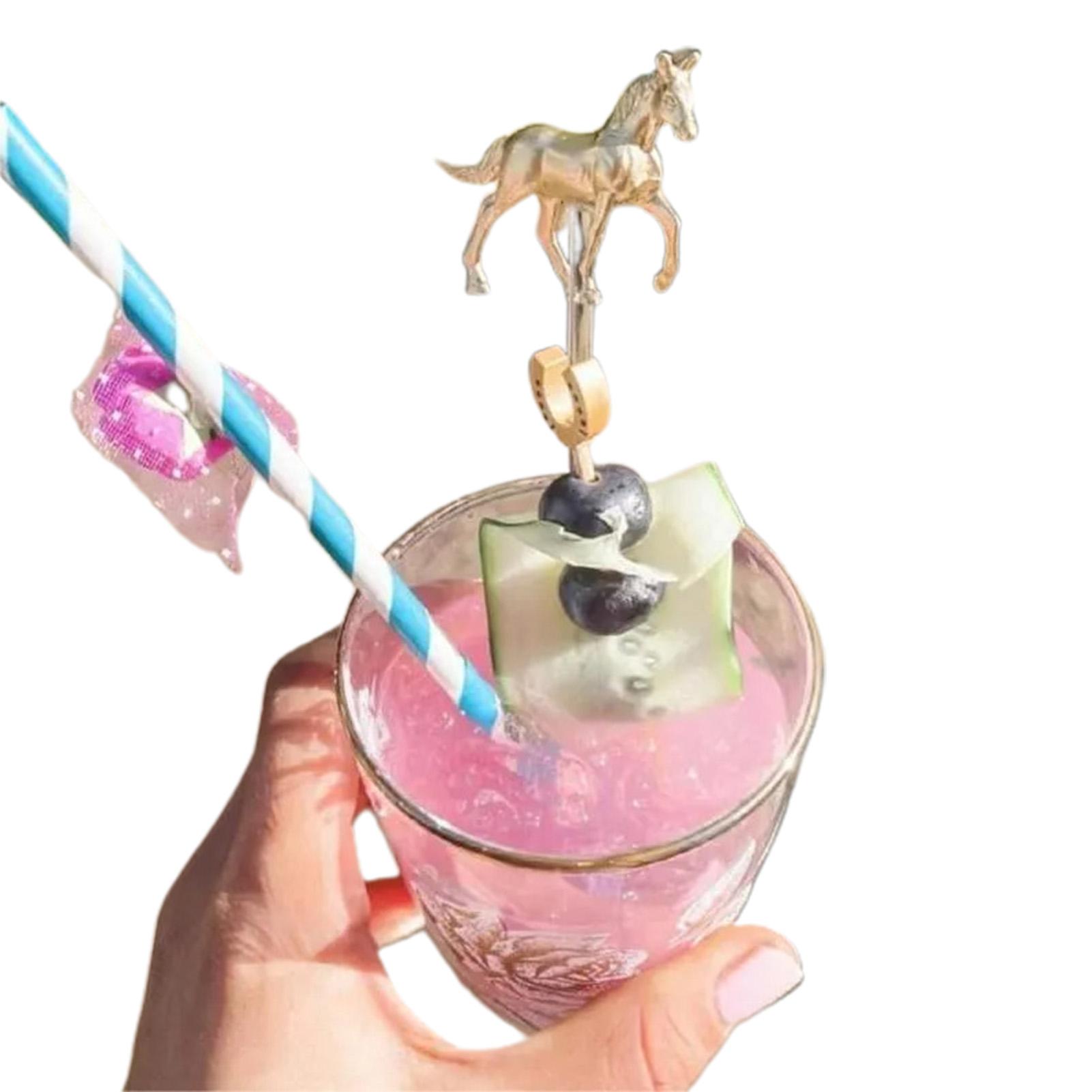Размешиватели для напитков в форме лошади, легкоочищаемые палочки для размешивания для конных мероприятий