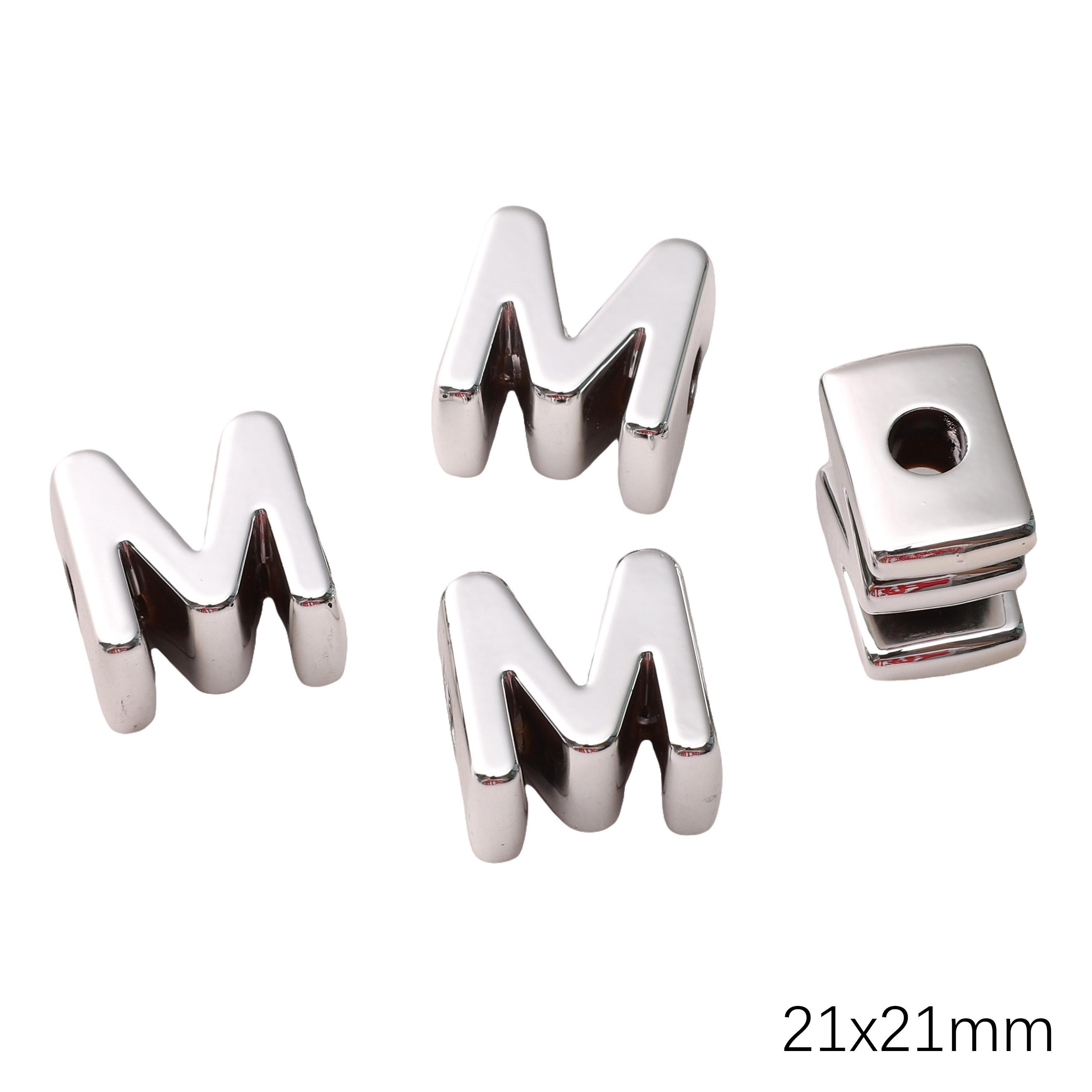 Acrylic UV Silver Plated Large Hole Letter Bead For Jewelry Making DIY Accessories M 21×21mm
Acrylic UV Silver Plated Large Hole Letter Bead For Jewelry Making DIY Accessories M 21×21mm