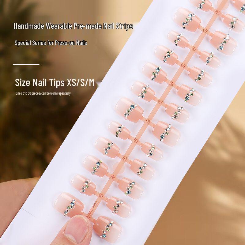 Xiaohongshu Trendy Handmade Wearable Nail Strips with Advanced Color and Diamond Accents - 30 Pieces
Xiaohongshu Trendy Handmade Wearable Nail Strips with Advanced Color and Diamond Accents - 30 Pieces