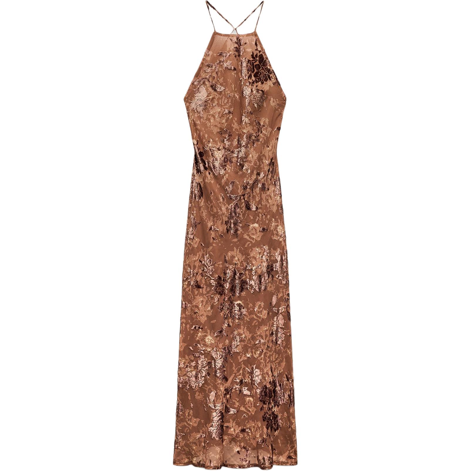 ZARA Floral Print Halter Backless Midi Slip Dress Women dresses Red-Brown 4764273-701 M
ZARA Floral Print Halter Backless Midi Slip Dress Women dresses Red-Brown 4764273-701 M