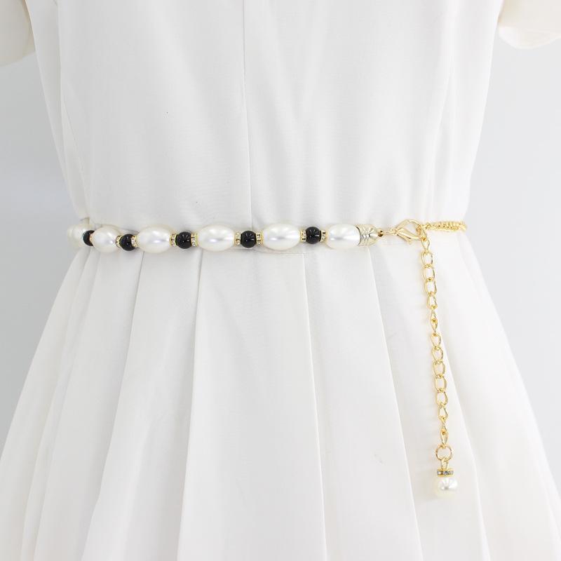 Spring And Summer Women S Simple Dress Decorative Waist Belt With Suit Skirt Personalized Rhinestone Inlaid Pearl Waist Chain чорний
Spring And Summer Women S Simple Dress Decorative Waist Belt With Suit Skirt Personalized Rhinestone Inlaid Pearl Waist Chain чорний