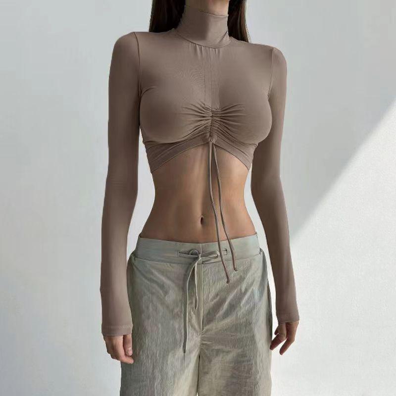 Euro-American Hot Girl High Neck Ruched Crop Top - Women s Casual Fitness Spring Tee XS чорний
Euro-American Hot Girl High Neck Ruched Crop Top - Women s Casual Fitness Spring Tee XS чорний