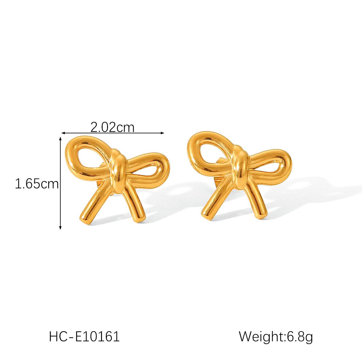 18K Gold Irregular Stainless Steel Studs, Stylish Titanium Steel Bowknot Heart Earrings for Women
18K Gold Irregular Stainless Steel Studs, Stylish Titanium Steel Bowknot Heart Earrings for Women