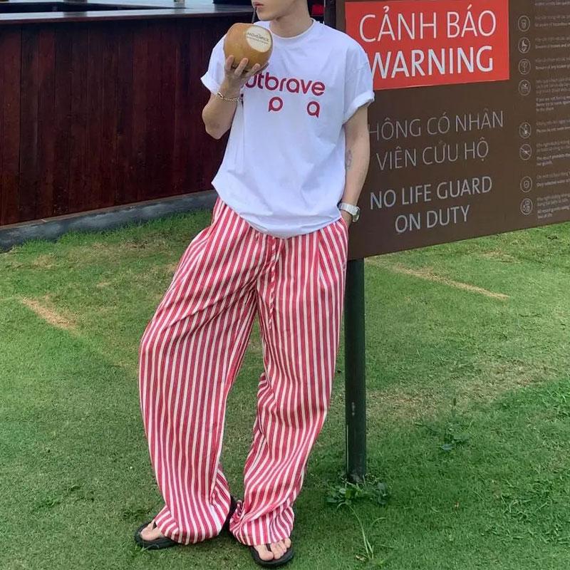 Womens Red and White Striped Elastic Waist Wide Leg Pants M красный
Womens Red and White Striped Elastic Waist Wide Leg Pants M красный