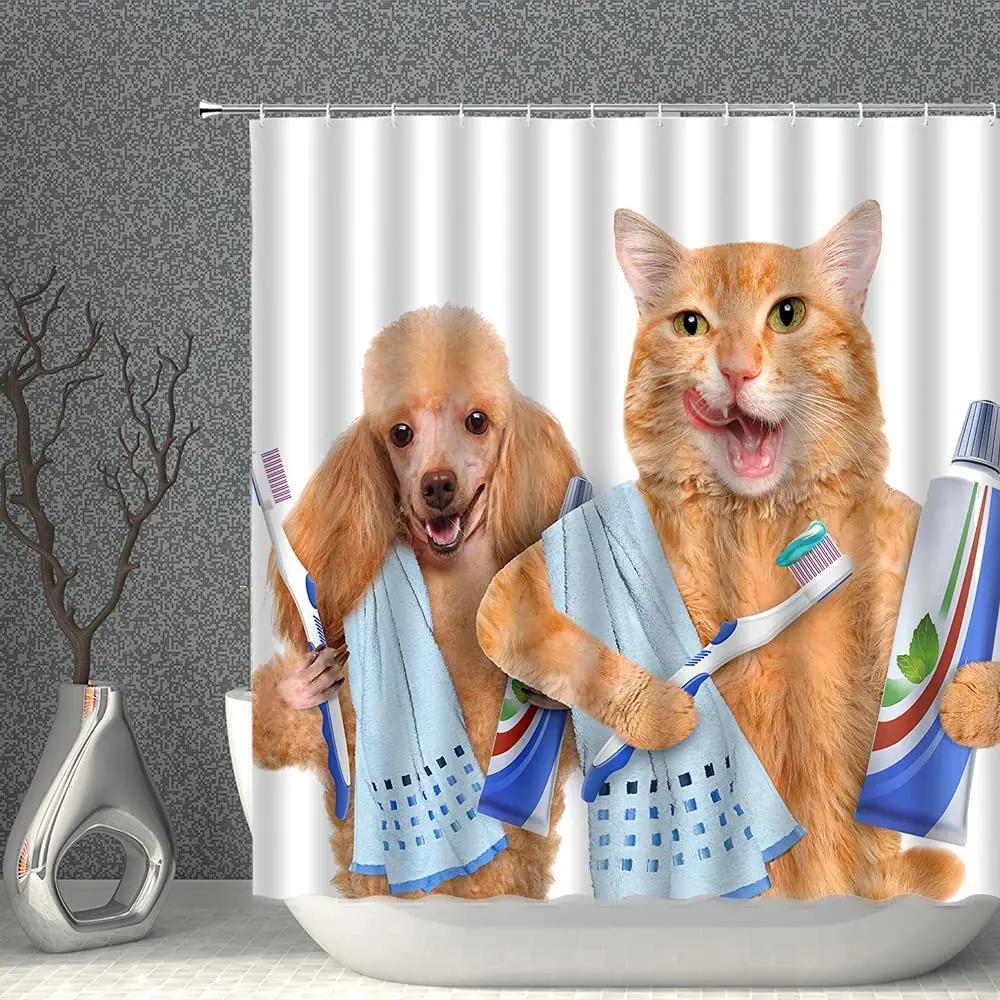 Funny Cats Decor Shower Curtain Pet Kitten Couple Cosplay In Ocean Polyester Fabric Bathroom Curtains Polyester Fabric With Hook W60H190(CM)-1 Pcs
Funny Cats Decor Shower Curtain Pet Kitten Couple Cosplay In Ocean Polyester Fabric Bathroom Curtains Polyester Fabric With Hook W60H190(CM)-1 Pcs