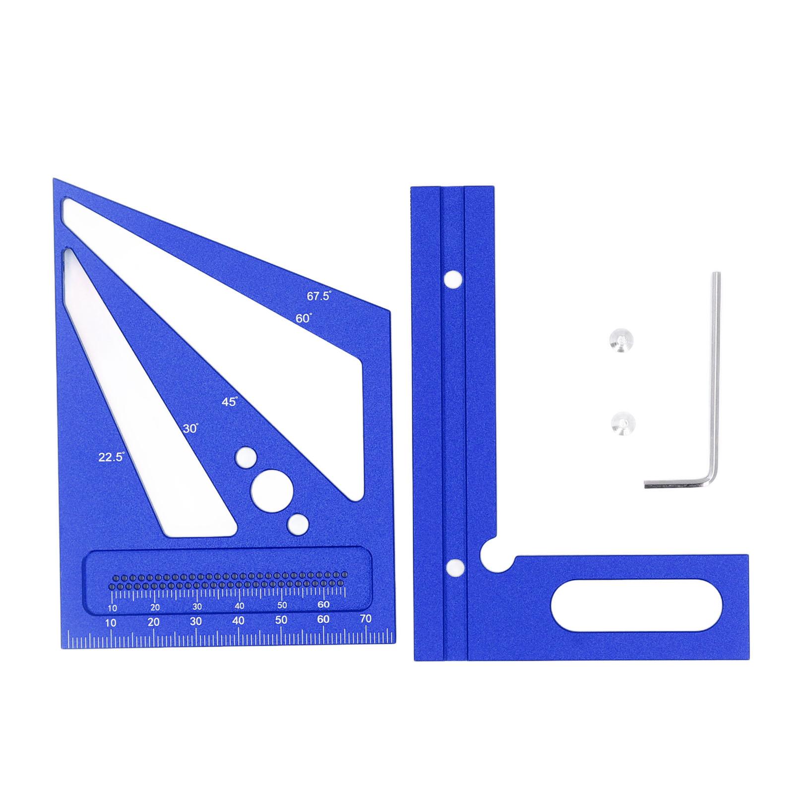 3D Multi Angle Measuring Ruler Woodworking Layout Square Tool 22.590 Degree Protractor Aluminum
3D Multi Angle Measuring Ruler Woodworking Layout Square Tool 22.590 Degree Protractor Aluminum