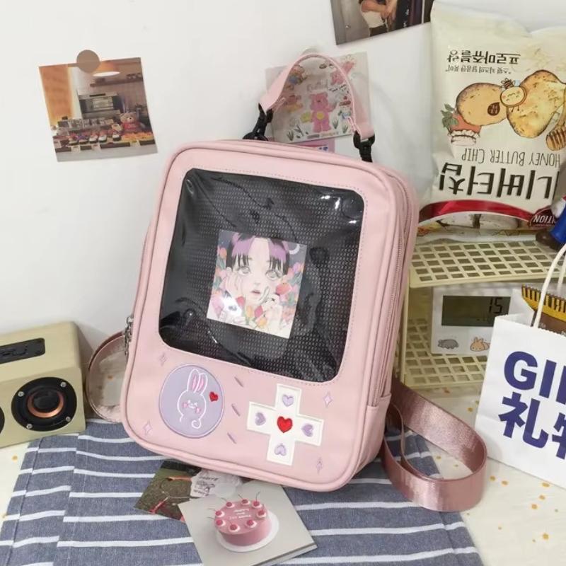 Y2K Japanese Kawaii TV Design Ita Bag Cute PU Shoulder Bag Transparent Pocket Harajuku Crossbody Bag for Women Fashion Backpacks 27x21x10cm
Y2K Japanese Kawaii TV Design Ita Bag Cute PU Shoulder Bag Transparent Pocket Harajuku Crossbody Bag for Women Fashion Backpacks 27x21x10cm
