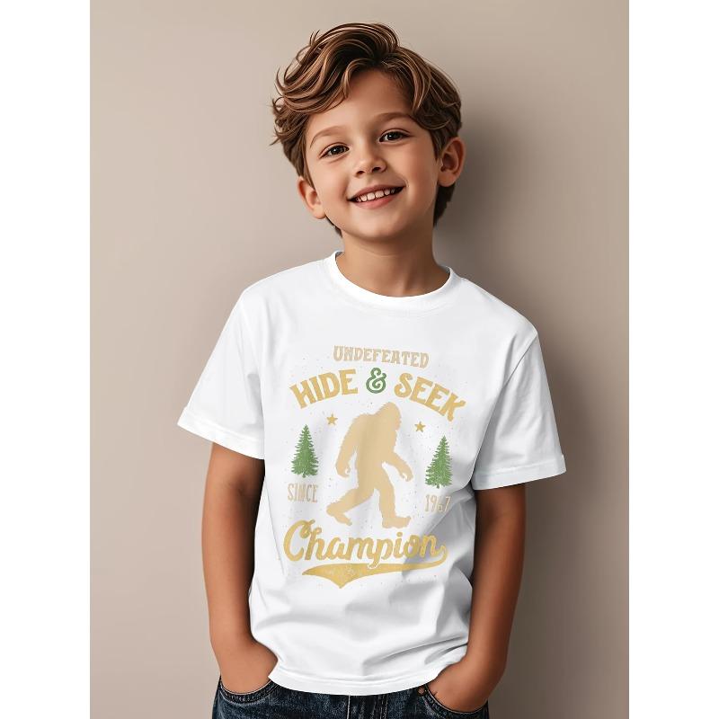 European sizes Funny Sasquatch Hide & Seek Champion T-Shirt - Retro Casual Cotton Tee, Soft Round Neck Short Sleeve Top Suitable for Kids 98cm белый
European sizes Funny Sasquatch Hide & Seek Champion T-Shirt - Retro Casual Cotton Tee, Soft Round Neck Short Sleeve Top Suitable for Kids 98cm белый