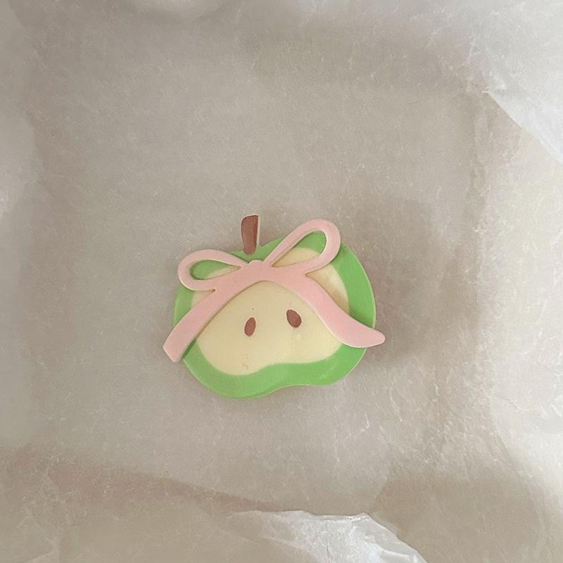 1 шт. аксессуары для волос симпатичная заколка для волос в форме яблока с бантом заколка для волос в виде утконоса милая заколка для волос для девочек челка боковая заколка женская заколка для волос зелёный