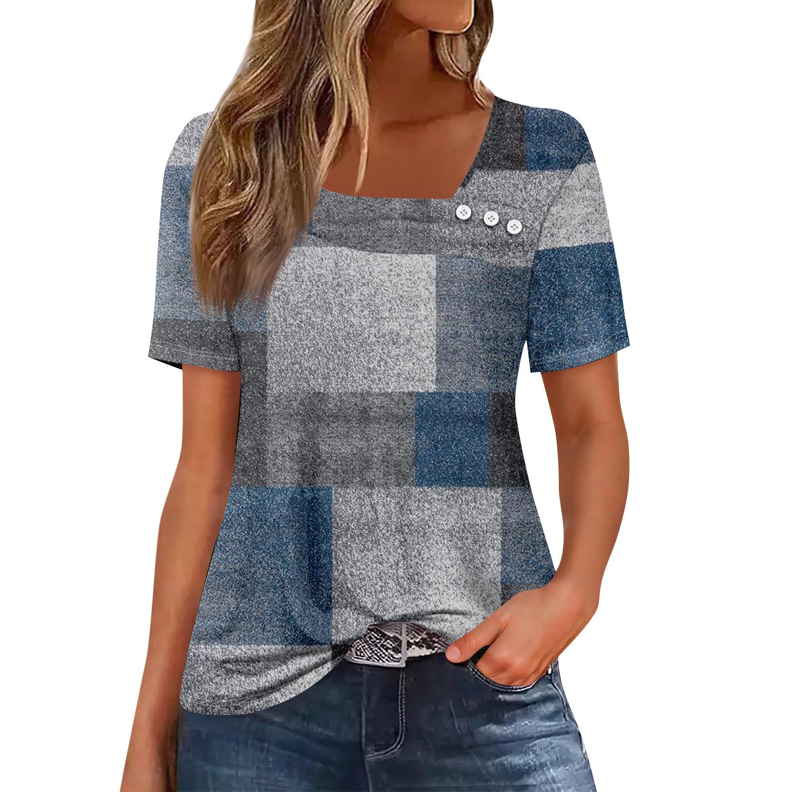 Women s Casual Printed Asymmetric Neck Short Sleeve Decorative Button T-Shirt Top XL
Women s Casual Printed Asymmetric Neck Short Sleeve Decorative Button T-Shirt Top XL