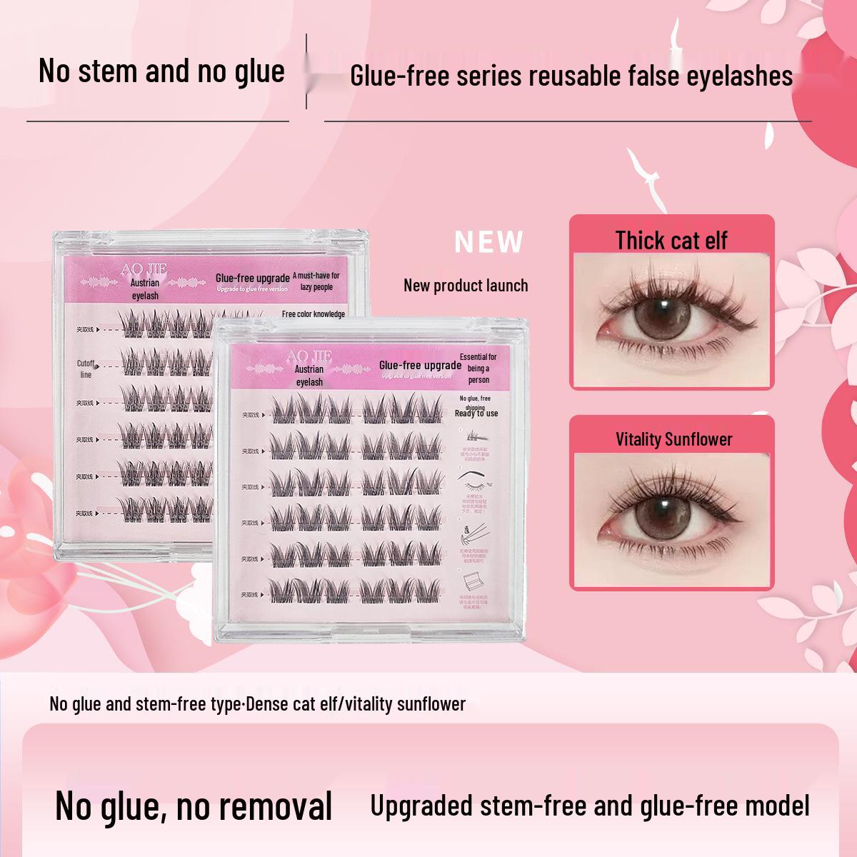 Stemless Glue-Free Cat Ear False Eyelashes for Beginners - Fishtail, Fairy, Elf, Comic Bold Segment.
Stemless Glue-Free Cat Ear False Eyelashes for Beginners - Fishtail, Fairy, Elf, Comic Bold Segment.
