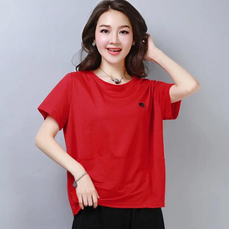 Women Summer Red Crew Neck Small Embroidery Short Sleeve T Shirt M червоний
Women Summer Red Crew Neck Small Embroidery Short Sleeve T Shirt M червоний