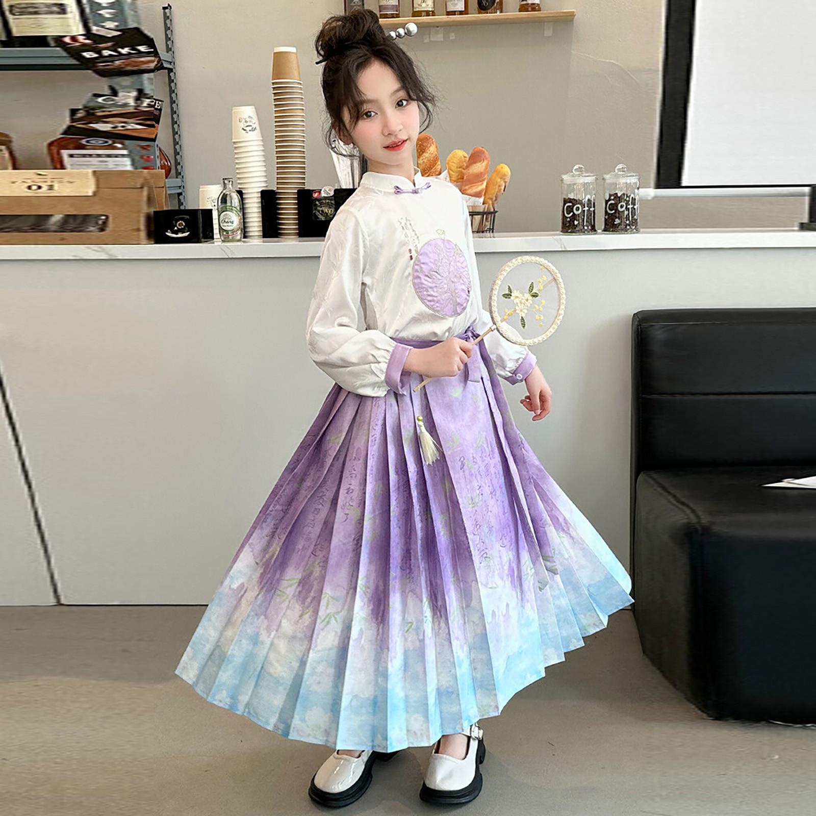 Юбка с лошадиным лицом девушки Ханфу, древний костюм, костюм Супер Бессмертного Тан, платье принцессы для девочек 120 фиолетовый
Юбка с лошадиным лицом девушки Ханфу, древний костюм, костюм Супер Бессмертного Тан, платье принцессы для девочек 120 фиолетовый