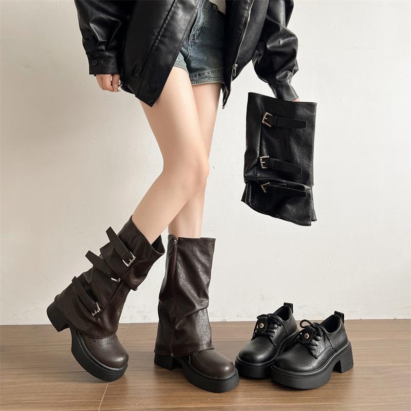Brown British style thick heel thick-soled Martin boots autumn versatile and thin two-wear boots 40 коричневий
Brown British style thick heel thick-soled Martin boots autumn versatile and thin two-wear boots 40 коричневий