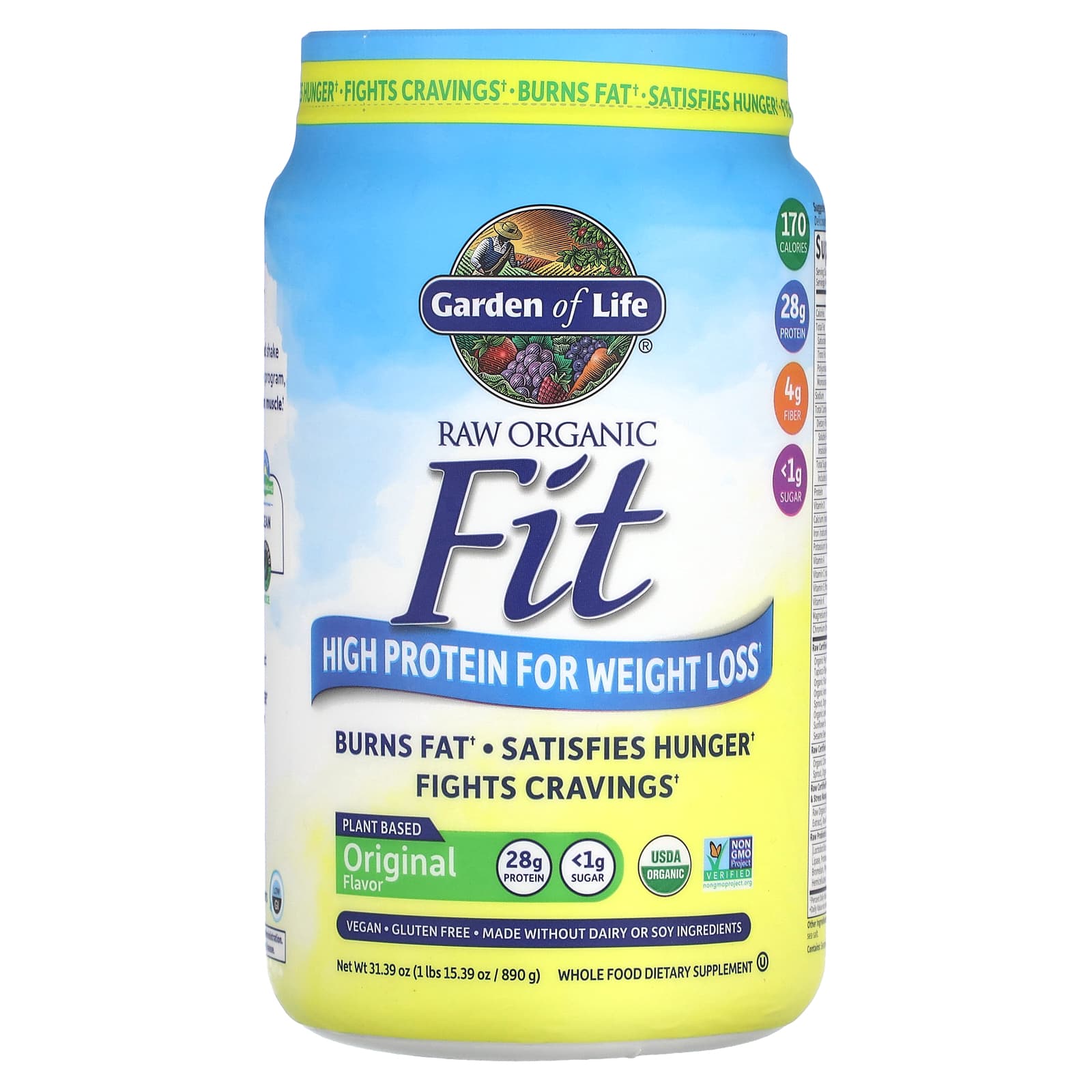 Garden of Life, Raw Organic Fit, High Protein for Weight Loss, Original Flavor, 1 lb/15.39 oz (890 g)
Garden of Life, Raw Organic Fit, High Protein for Weight Loss, Original Flavor, 1 lb/15.39 oz (890 g)
