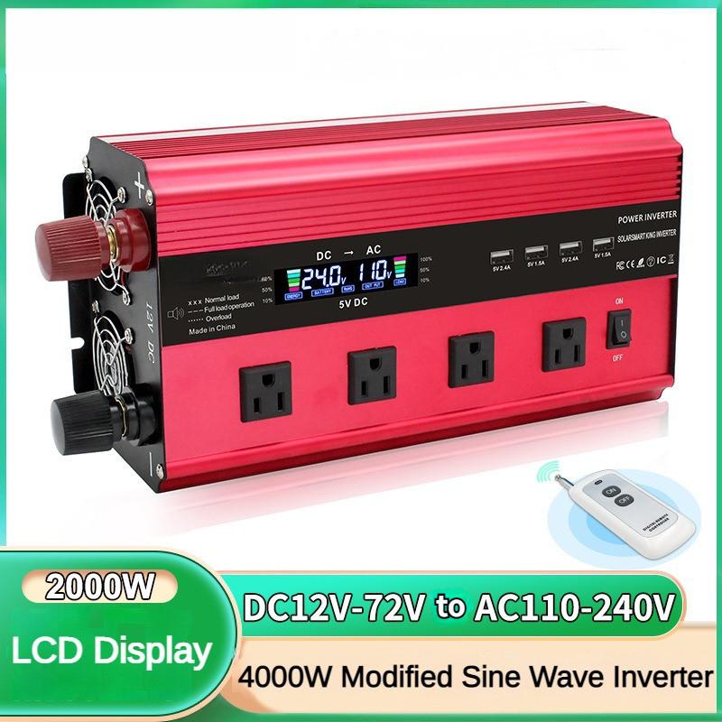 4000W/5000W Modified Sine Wave Inverter Portable Car Inverter Household LCD Intelligent Display Voltage Transformer 12V-220V 4000W universal
4000W/5000W Modified Sine Wave Inverter Portable Car Inverter Household LCD Intelligent Display Voltage Transformer 12V-220V 4000W universal