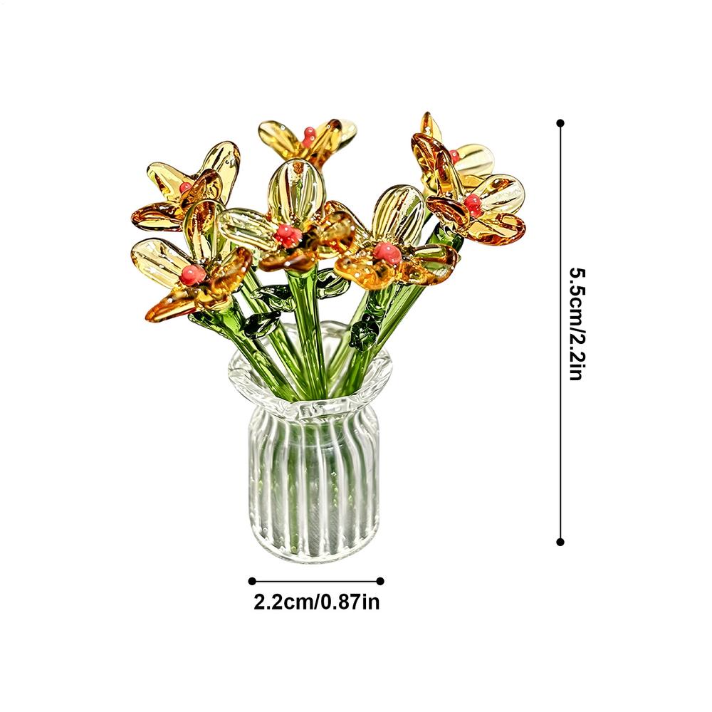 Mini Glass Flower Vase Hand Glass Bouquet With Stems Clear 7 Flowers Vase Table Decor Mini Artificial Glass Ornament For Mom жовтий
Mini Glass Flower Vase Hand Glass Bouquet With Stems Clear 7 Flowers Vase Table Decor Mini Artificial Glass Ornament For Mom жовтий