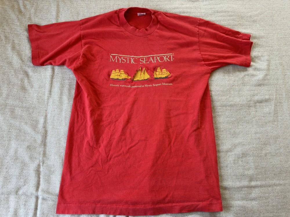 Vintage 90s Mystic Seaport Museum Size Me Red Single Stitch Unisex T-Shirt S
Vintage 90s Mystic Seaport Museum Size Me Red Single Stitch Unisex T-Shirt S