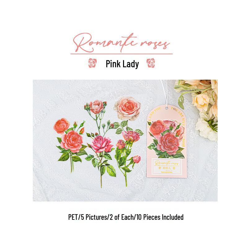Romantic Rose Series Crystal Ink Sticker Pack: Large Size, 10 Sheets, 6 Designs
Romantic Rose Series Crystal Ink Sticker Pack: Large Size, 10 Sheets, 6 Designs