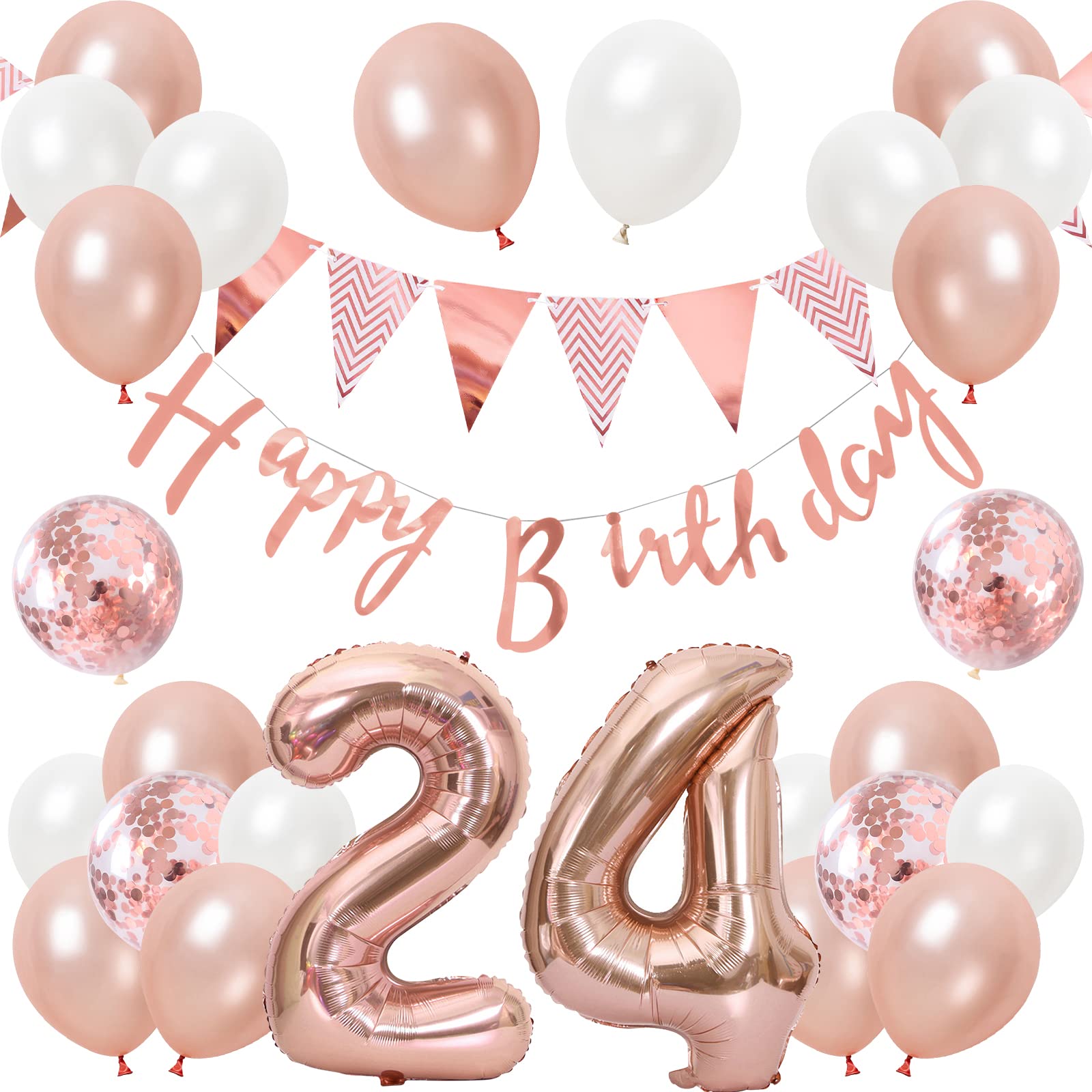 Tonpop Birthday Balloon Set Decoration 24th Happy Birthday Garland Large Number Paper Confetti Balloons Party Gift Surprise Adults Girls Rose Gold
Tonpop Birthday Balloon Set Decoration 24th Happy Birthday Garland Large Number Paper Confetti Balloons Party Gift Surprise Adults Girls Rose Gold