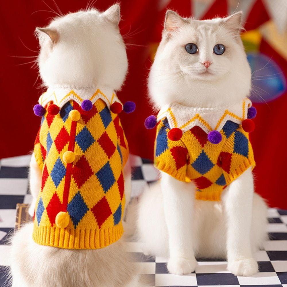 Soft Dog Knit Pullover Warm Dog Checkered Sweater Pet Clown Sweater for Autumn Winter S-Style A-Yellow
Soft Dog Knit Pullover Warm Dog Checkered Sweater Pet Clown Sweater for Autumn Winter S-Style A-Yellow