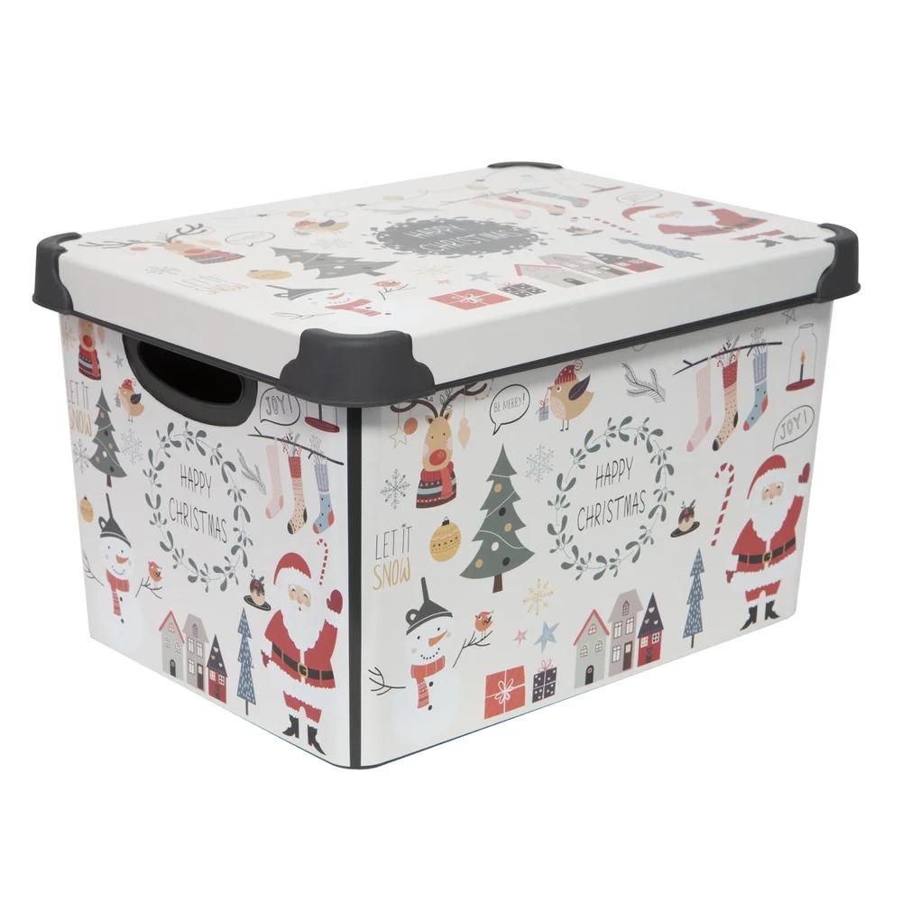 Happy Christmas Design Storage Tote 7.48 Gallon Stackable Plastic Bin with Removable Lid Holiday Décor Gift Box Carrying Handles United States
Happy Christmas Design Storage Tote 7.48 Gallon Stackable Plastic Bin with Removable Lid Holiday Décor Gift Box Carrying Handles United States