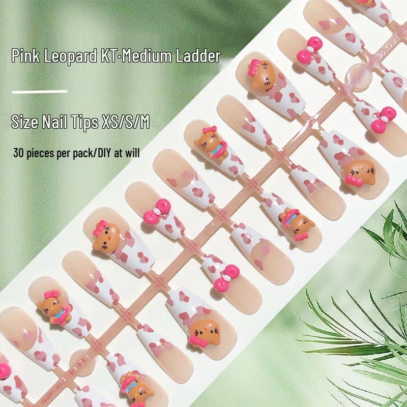 30-Piece Pink Leopard Print & Black Leather Kitty Press-On Nails - Cute Sweet & Spicy Y2K Nail Art Patches, Bestseller
30-Piece Pink Leopard Print & Black Leather Kitty Press-On Nails - Cute Sweet & Spicy Y2K Nail Art Patches, Bestseller
