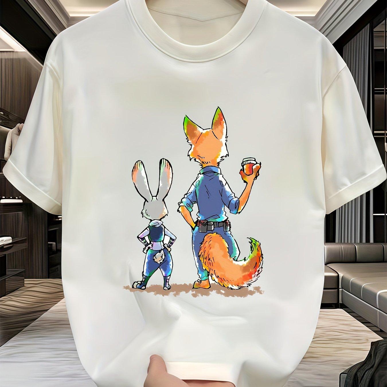 Disney Zootopia Judy Hopps and Nick Wilder Pattern Tshirt Breathable Round Neck Short Sleeve Print Womens Clothing Cotton 4XL
Disney Zootopia Judy Hopps and Nick Wilder Pattern Tshirt Breathable Round Neck Short Sleeve Print Womens Clothing Cotton 4XL