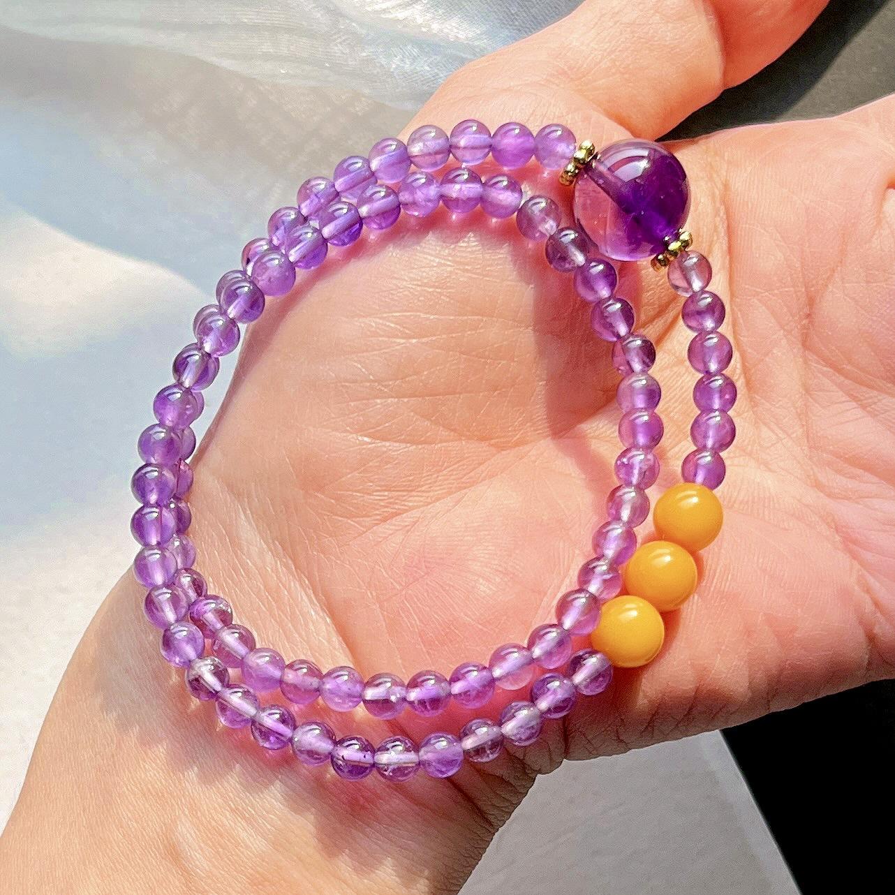 4Mm High Quality Natural Amethyst Old Beeswax Design Multi-Circle Bracelet Bracelet
4Mm High Quality Natural Amethyst Old Beeswax Design Multi-Circle Bracelet Bracelet