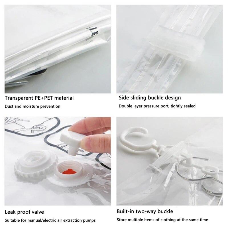 Hangable Transparent Vacuum Storage Bags Compressed Wardrobe Storage Organizer Bag For Clothing Coat Down Jackets Dust Cover
Hangable Transparent Vacuum Storage Bags Compressed Wardrobe Storage Organizer Bag For Clothing Coat Down Jackets Dust Cover