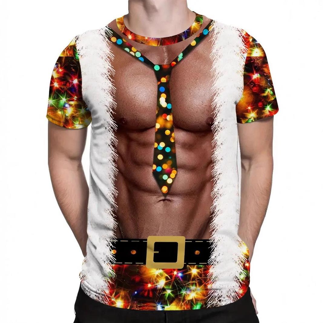 Summer Round Neck 3D Christmas Muscles Print Top Fashionable Casual Short Sleeved Men s T-shirts XS
Summer Round Neck 3D Christmas Muscles Print Top Fashionable Casual Short Sleeved Men s T-shirts XS