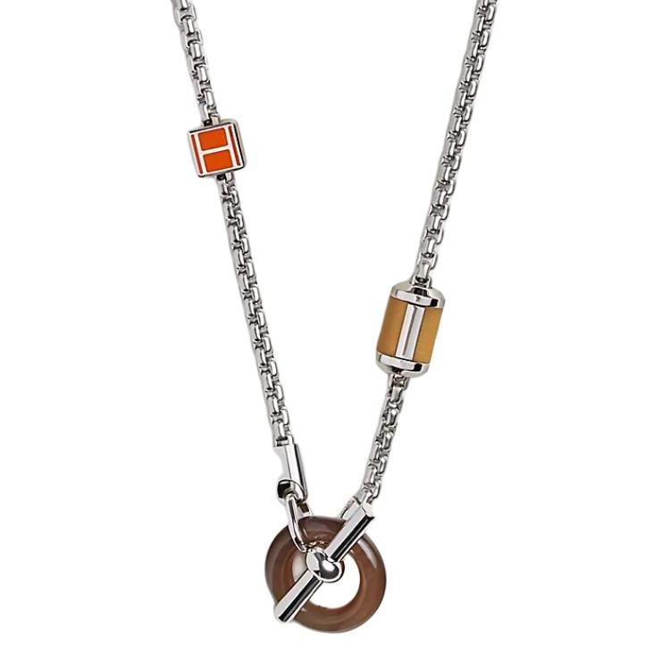 Hermes Original Design Calfskin Horn Metal Palladium Plated Necklace Men necklace Silver H077291FP Box+Shopping Bag
Hermes Original Design Calfskin Horn Metal Palladium Plated Necklace Men necklace Silver H077291FP Box+Shopping Bag