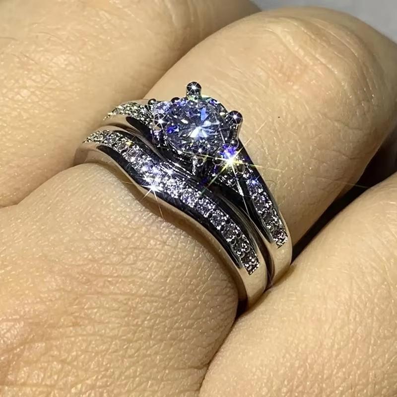 Huitan 2Pcs Set Luxury Women Rings Wedding Engagement Accessories AA Cubic Zirconia Modern Fashionable Female Party Zircon 6
Huitan 2Pcs Set Luxury Women Rings Wedding Engagement Accessories AA Cubic Zirconia Modern Fashionable Female Party Zircon 6