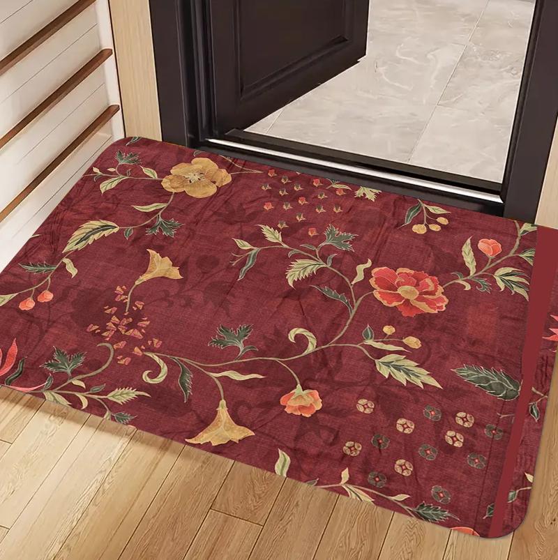 Vintage Floral Botanical Doormat Carpet Rug Blue Brown Red Floral Leaf Pattern Non Slip Decorative Floor Mat for Home Entryway 40x60cm
Vintage Floral Botanical Doormat Carpet Rug Blue Brown Red Floral Leaf Pattern Non Slip Decorative Floor Mat for Home Entryway 40x60cm