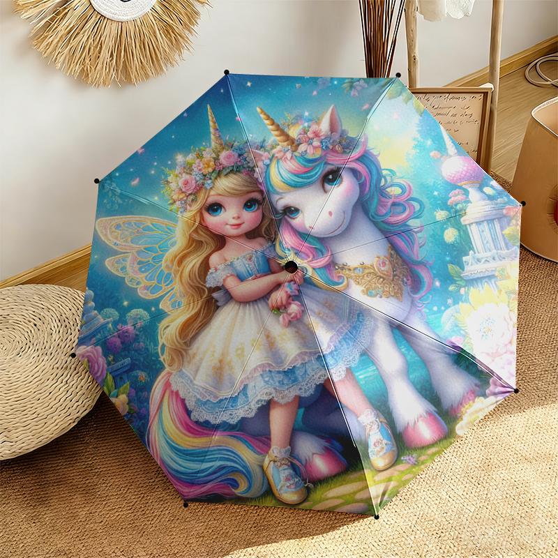 1pc Fairy and Unicorn Umbrella Portable Folding Umbrella Iron Frame Hole Bone Structure Outdoor Home Umbrella
1pc Fairy and Unicorn Umbrella Portable Folding Umbrella Iron Frame Hole Bone Structure Outdoor Home Umbrella