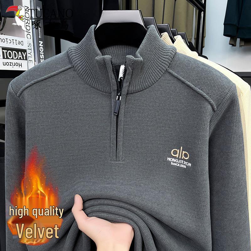 Men s Stand Collar, Thickened Velvet Hoodie, Long Sleeve, 2025 Autumn/Winter Base Layer, Trendy Warm Top 2XL сірий колір
Men s Stand Collar, Thickened Velvet Hoodie, Long Sleeve, 2025 Autumn/Winter Base Layer, Trendy Warm Top 2XL сірий колір