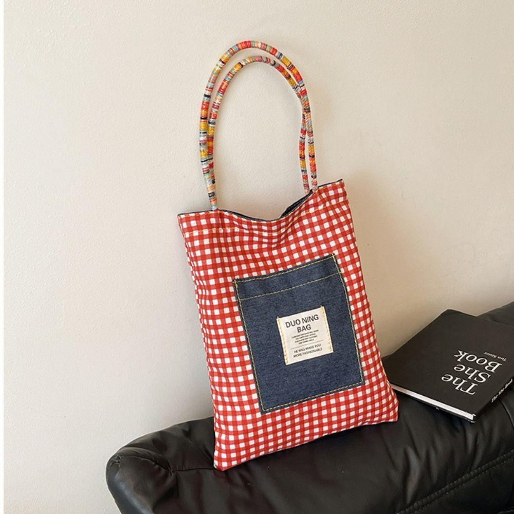 Cloth Denim Shoulder Bag Retro Bohemian Messenger Bag Double Sided Plaid Canvas Bag Travel S
Cloth Denim Shoulder Bag Retro Bohemian Messenger Bag Double Sided Plaid Canvas Bag Travel S