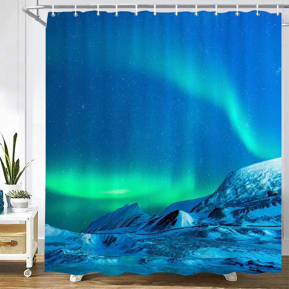 Night Starry Sky Aurora Landscape Fabric Shower Curtain Waterproof Polyester Bathroom Curtains Home Decorate Curtains With Hooks W60H190(CM)-1 Pcs
Night Starry Sky Aurora Landscape Fabric Shower Curtain Waterproof Polyester Bathroom Curtains Home Decorate Curtains With Hooks W60H190(CM)-1 Pcs