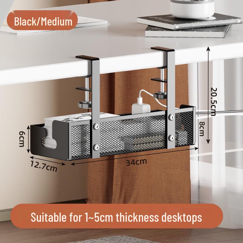 No-Drill Under-Desk Cable Organizer Mesh Basket and Storage Shelf
No-Drill Under-Desk Cable Organizer Mesh Basket and Storage Shelf