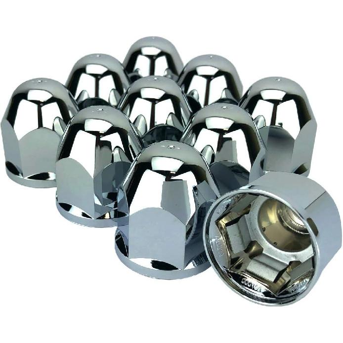 ALCOA 10 1 1/16 Push On Hex Flange Hug A Lug Nut Covers with Interior Metal Clip
ALCOA 10 1 1/16 Push On Hex Flange Hug A Lug Nut Covers with Interior Metal Clip