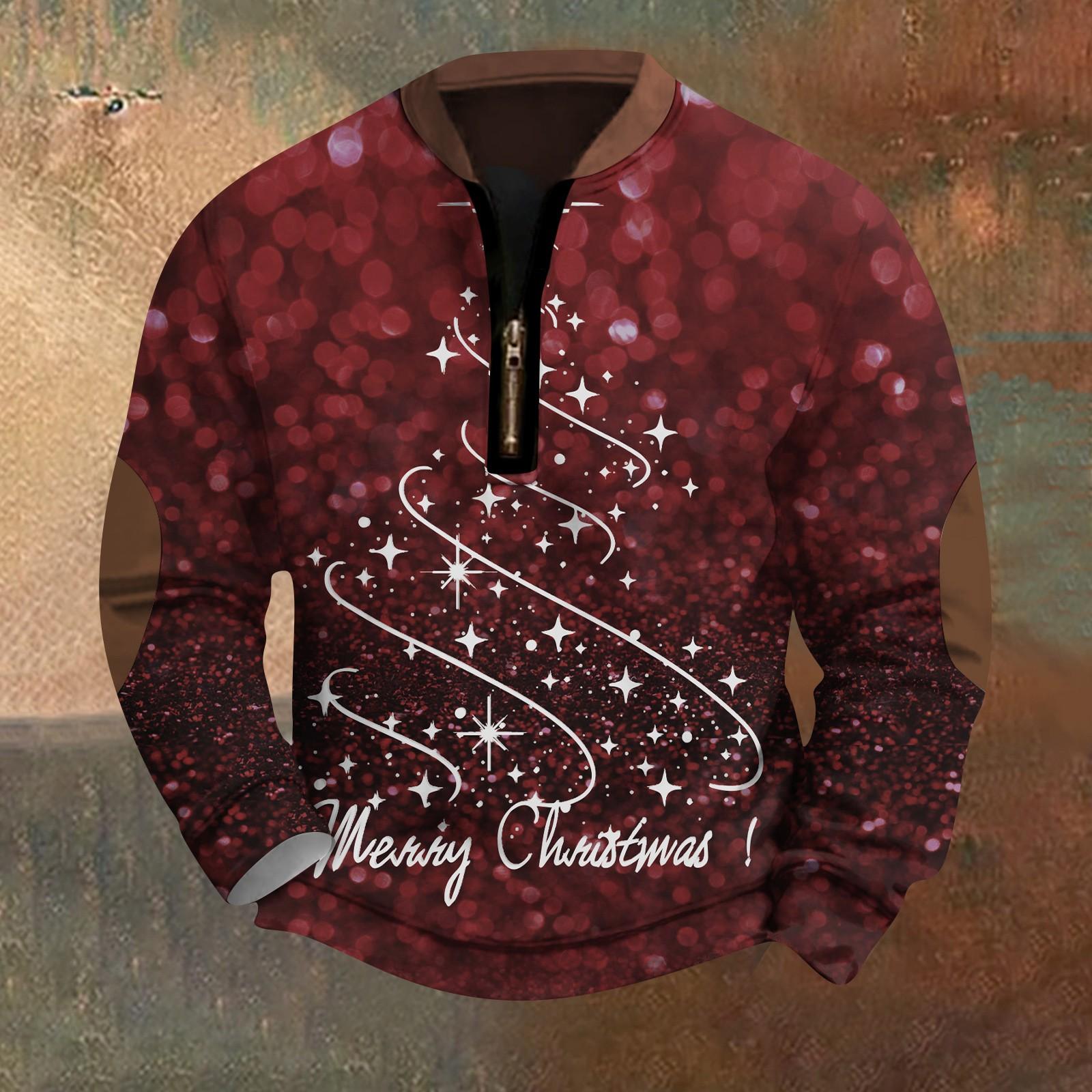 Men s Fashion Casual Half Zipper Neck Loose Long Sleeve Christmas Printed Sweatshirt XXL винний
Men s Fashion Casual Half Zipper Neck Loose Long Sleeve Christmas Printed Sweatshirt XXL винний