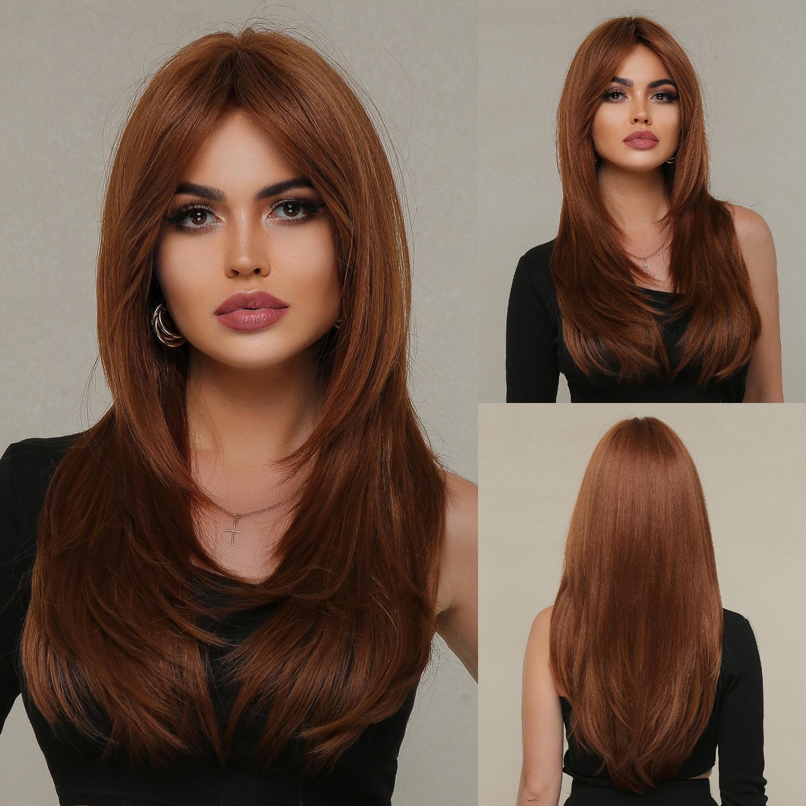 ALAN EATON Long Brown Wigs Layered with Bangs Synthetic Straight Wig for Women Daily Party Cosplay Термостійке волокно
ALAN EATON Long Brown Wigs Layered with Bangs Synthetic Straight Wig for Women Daily Party Cosplay Термостійке волокно