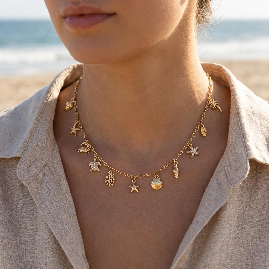 Boho Zircon Starfish Shell Conch Pendant Necklace for Women Seahorse Crab Pearl Metal Chain Choker Summer Beach Party Zircon
Boho Zircon Starfish Shell Conch Pendant Necklace for Women Seahorse Crab Pearl Metal Chain Choker Summer Beach Party Zircon