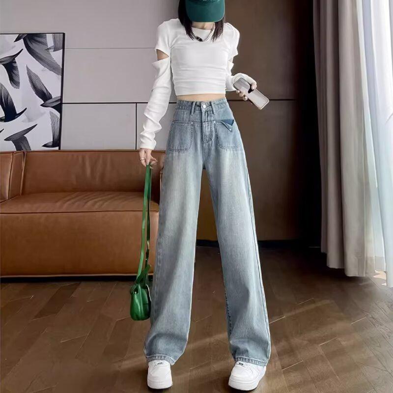 Женские джинсы деним с высокой талией, градиентные, с широкими штанинами - Весенне-осенний повседневный свободный крой 2X-Large синий
Женские джинсы деним с высокой талией, градиентные, с широкими штанинами - Весенне-осенний повседневный свободный крой 2X-Large синий