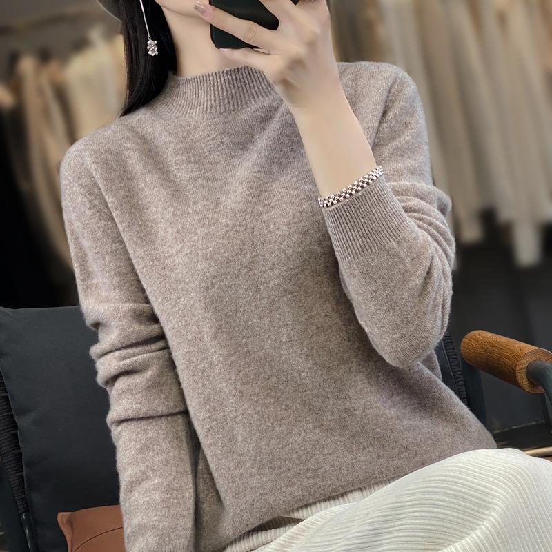 24 Early Autumn Seamless Knit Pullover Sweater with Long Sleeves and Half High Neck Large
24 Early Autumn Seamless Knit Pullover Sweater with Long Sleeves and Half High Neck Large
