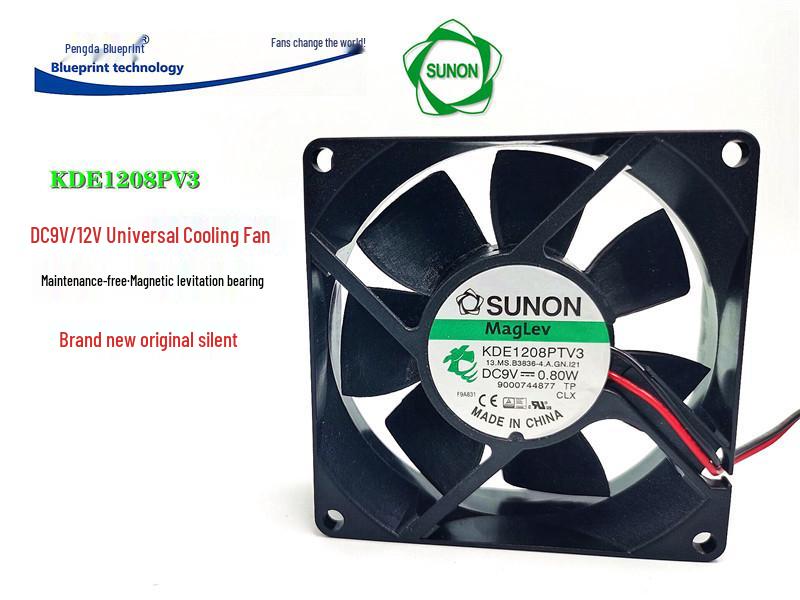 KDE1208PTV3 Silent 80mm Magnetic Levitation Chassis Cooling Fan, 9V-12V Custom Length or Plug Needed (Specify in Notes)
KDE1208PTV3 Silent 80mm Magnetic Levitation Chassis Cooling Fan, 9V-12V Custom Length or Plug Needed (Specify in Notes)