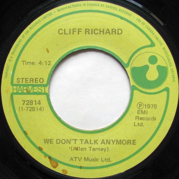 7inch Record CLIFF RICHARD - We Don t Talk Anymore / Rock And Ro 72814 Harvest 1979 Canada Rock Used
7inch Record CLIFF RICHARD - We Don t Talk Anymore / Rock And Ro 72814 Harvest 1979 Canada Rock Used
