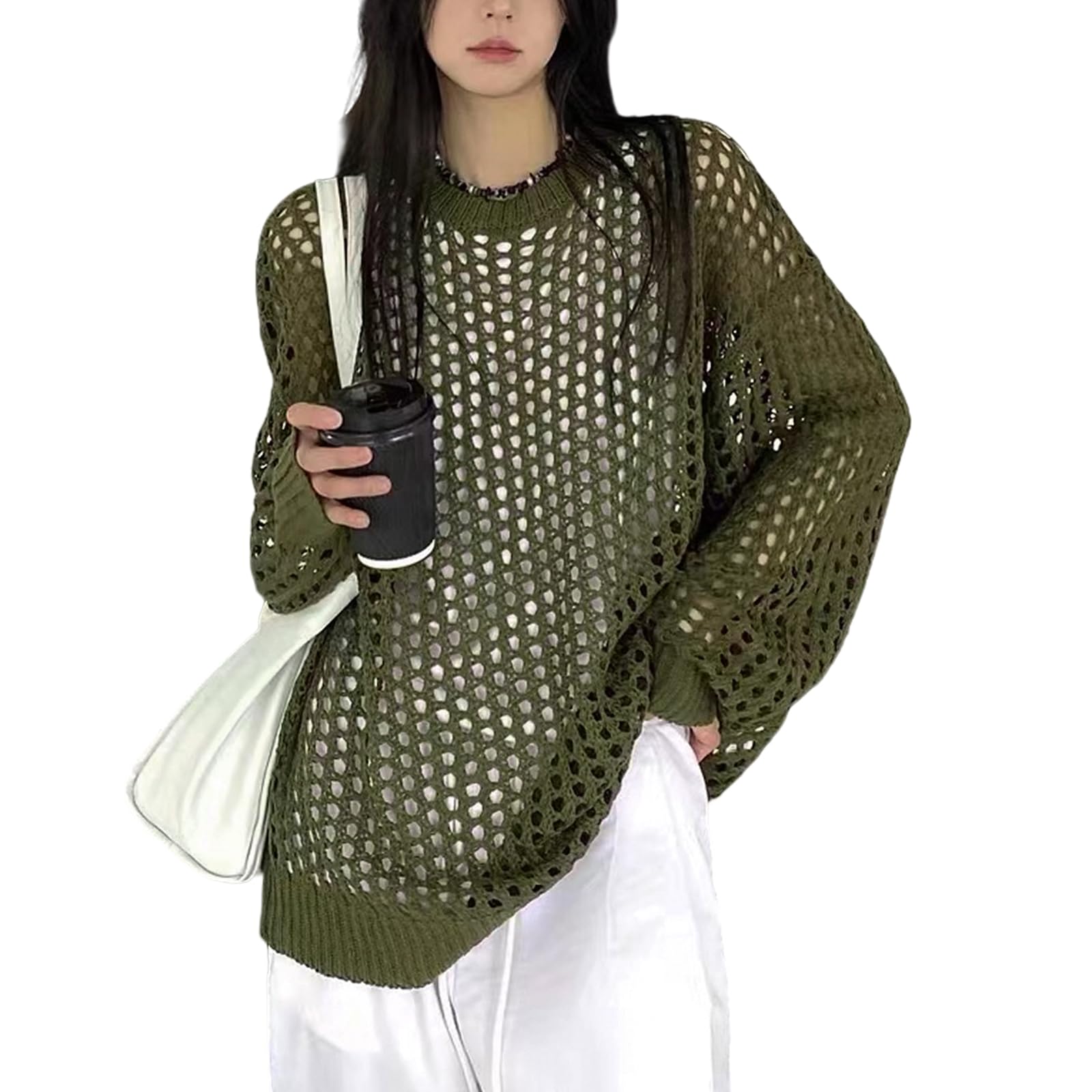 LrisIuza Эхо Сетчатая Вязка Идеально для Весны и Круглый Длинный Ажурный Свободный Милый и Популярный Корейский Идеально для Весны и Осени Женский Свитер, зелёный
LrisIuza Эхо Сетчатая Вязка Идеально для Весны и Круглый Длинный Ажурный Свободный Милый и Популярный Корейский Идеально для Весны и Осени Женский Свитер, зелёный