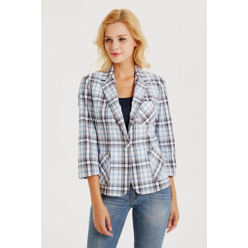 Модный хлопковый эластичный тканый костюм-верхняя одежда в клетку с рукавом три четверти Color 22W
Модный хлопковый эластичный тканый костюм-верхняя одежда в клетку с рукавом три четверти Color 22W